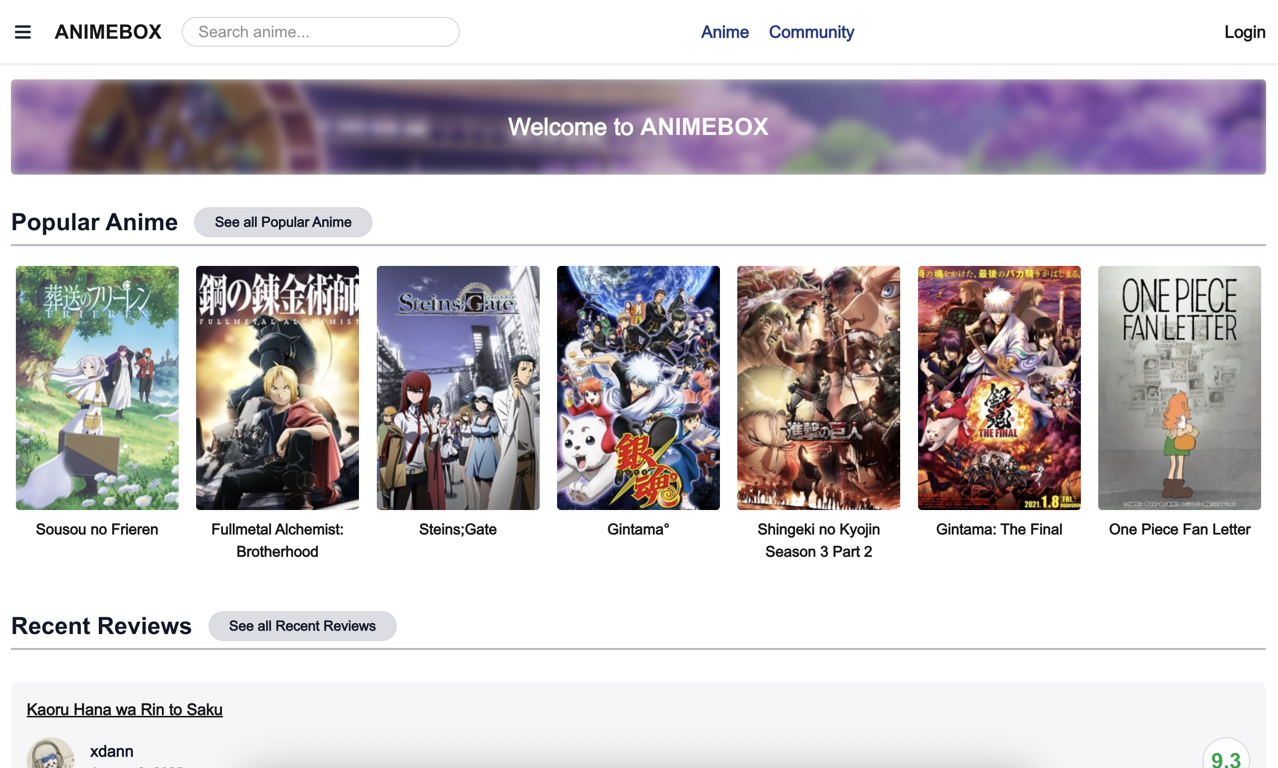 Animebox Project